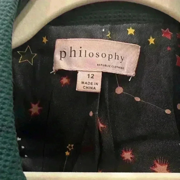 Women’s Hunter Green Jacket with space pattern lining size: 12 - Picture 2 of 5